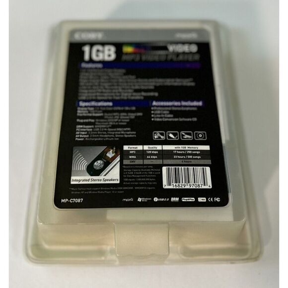 Sealed Coby 1GB MP4 FM e-Book Audio Video Player MP-C7087 Color - Picture 5 of 6